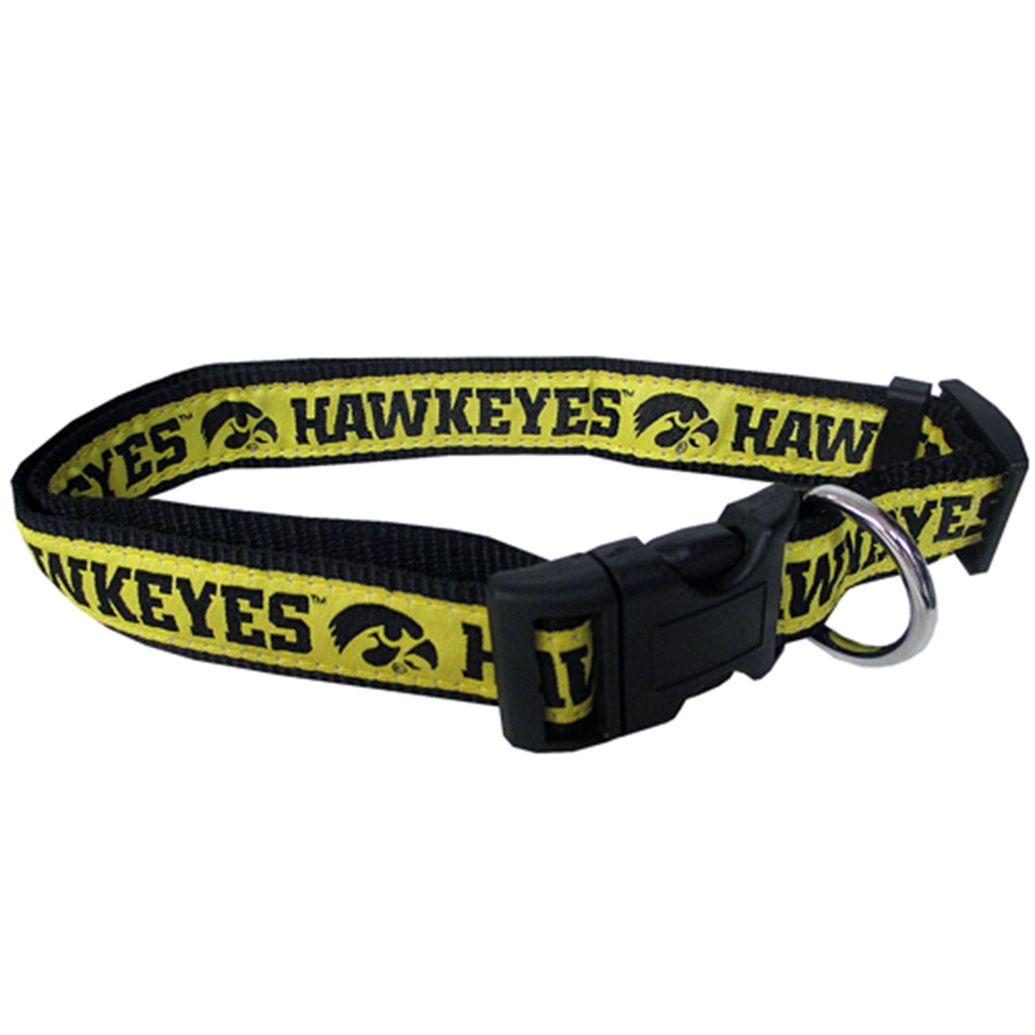Pets First College Iowa Hawkeyes Pet Collar， 3 Sizes Available， Sports Fan Dog Collar - Medium