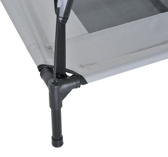 Pawhut Elevated Cooling Dog Bed Cot w/ Canopy Shade， Medium， Gray