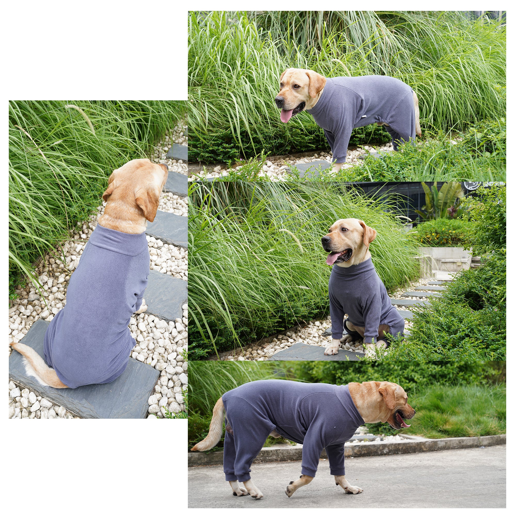 BT Bear Dog Cold Weather Coat， Dog Warm Pajamas Onesie， Soft Winter Dog Sweaters Jacket PJS for Medium Large Dogs Navy XL