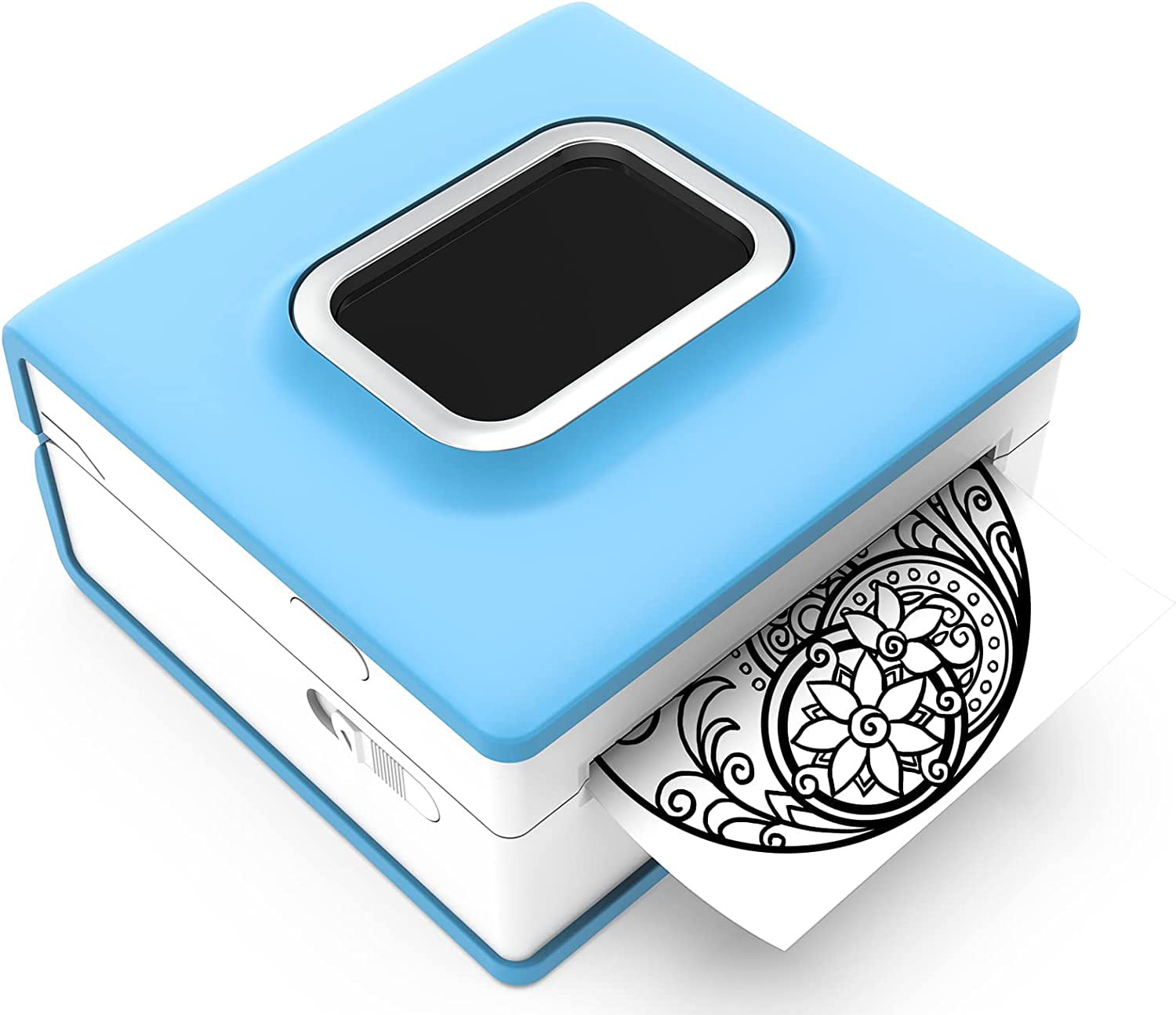 Portable Mini Sticker Printer, M02D Portable Wireless Printer with 1 Roll Paper, Compatible with iOS Android, Pocket Printer for Small Business, Bullet Journal, Work Plans, Memos