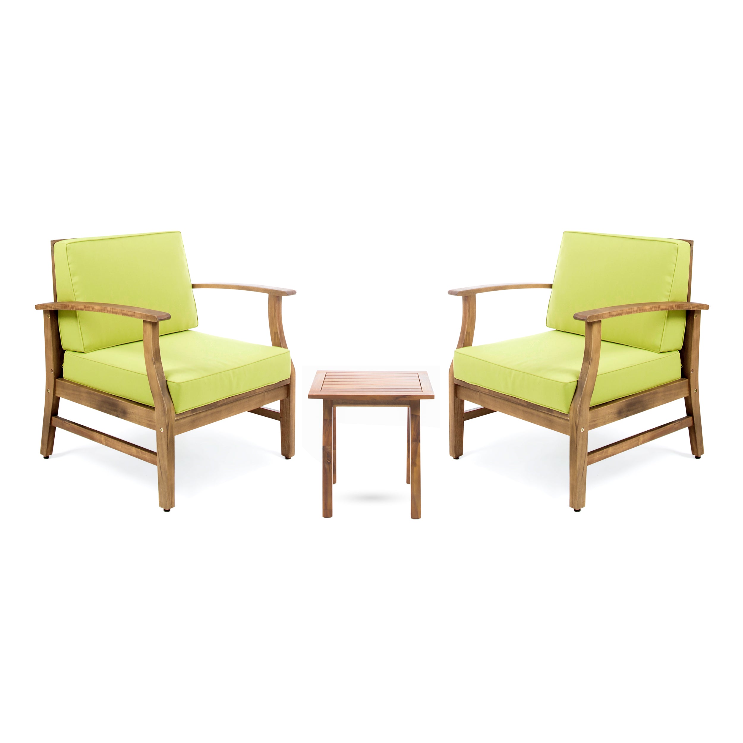 Pearl Outdoor 2 Seater Acacia Wood Chat Set with Cushions