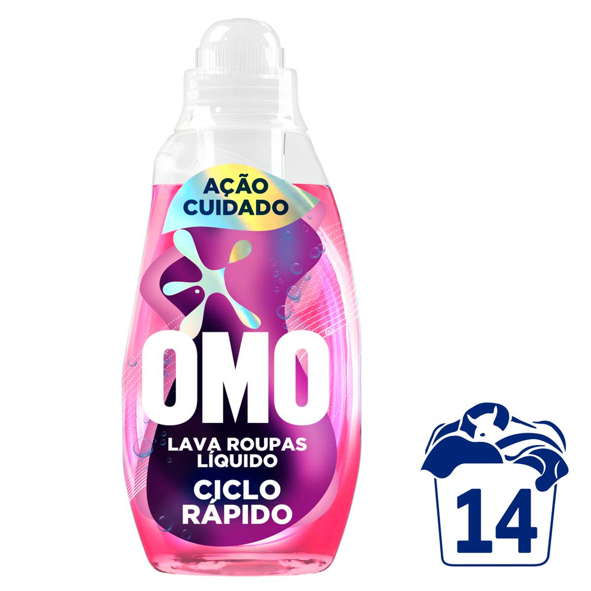Lava Roupas Liquido Ciclo Rapido OMO Acao Cuidado 750 ml