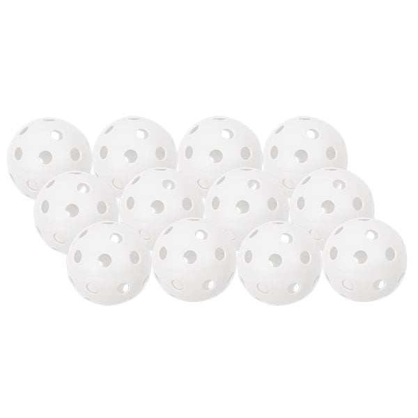 Champion Sports White Plastic hollow Softballs， Pack of 12