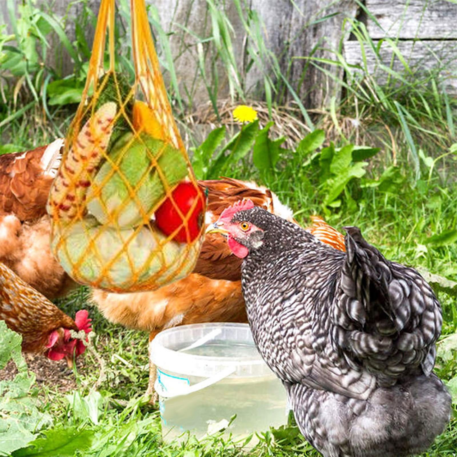 Chicken Vegetable String Bag Feeder Skewers Lettuce Hanger for Chicken House yellow