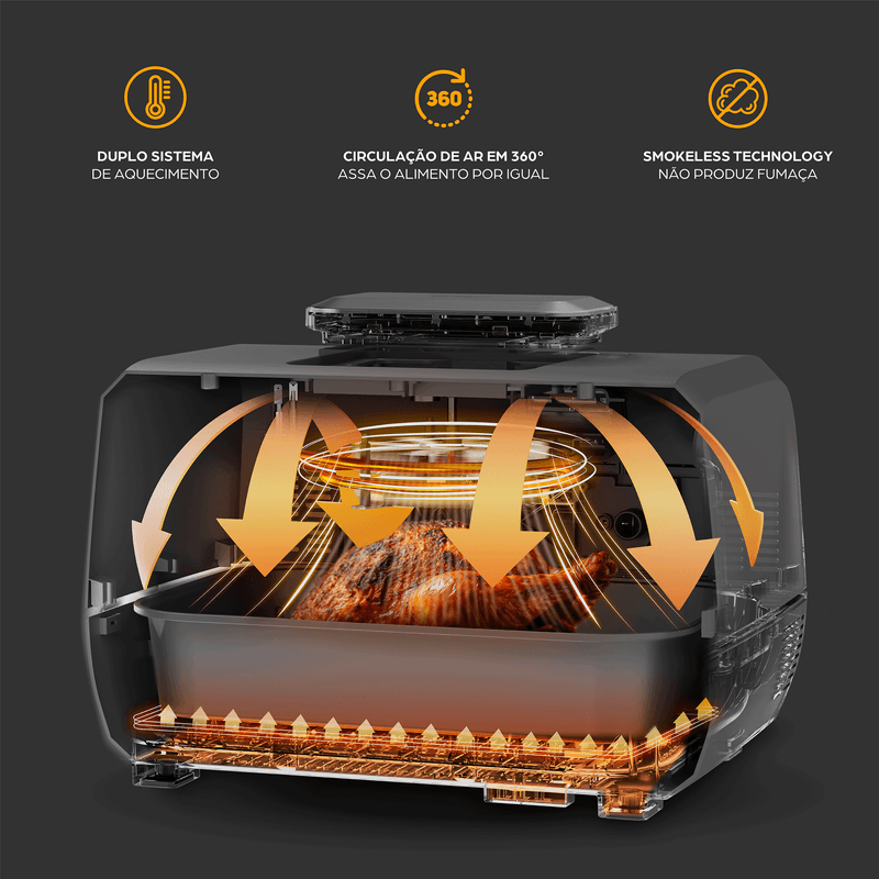 Fritadeira Elétrica WAP Air Fryer Barbecue Digital