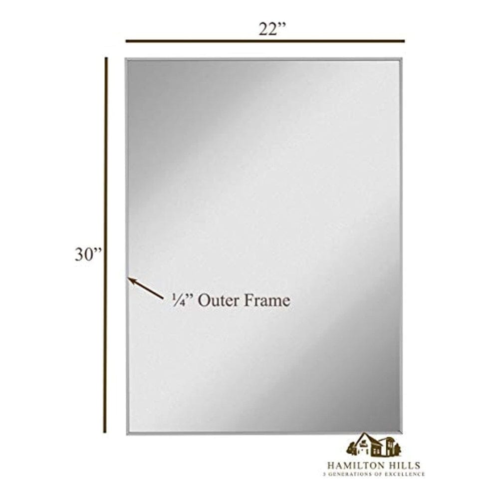 Silver Brushed Metal Vanity Mirror Simple Edge Mirrors 22