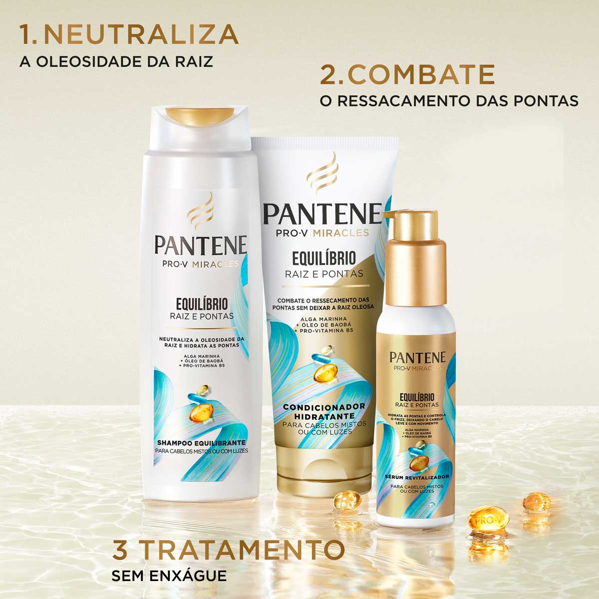 Shampoo Pantene Pro-V Miracles Equilibrio Raiz e Pontas 300ml