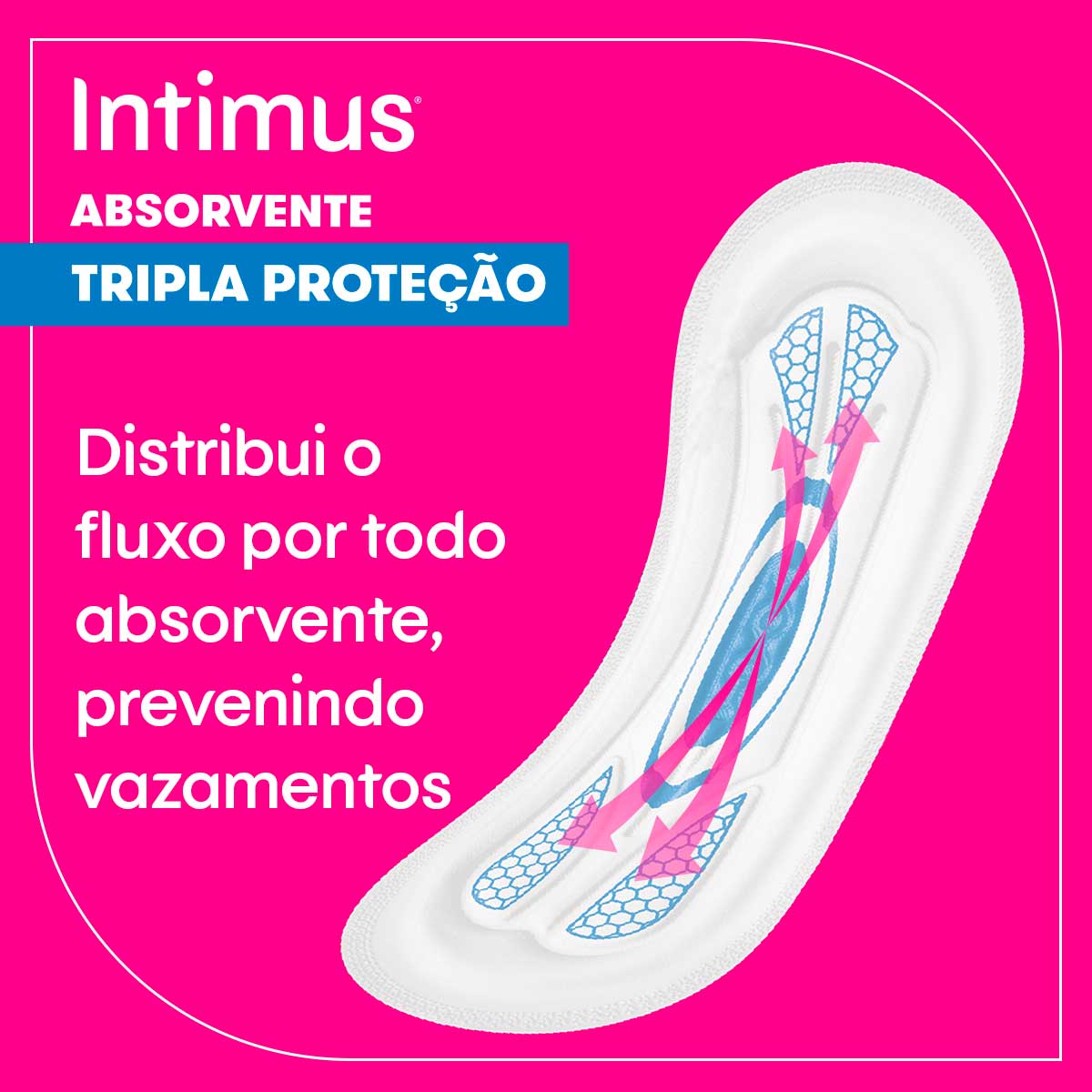 Absorvente Tripla Protecao Suave sem Abas Intimus 8 Unidades
