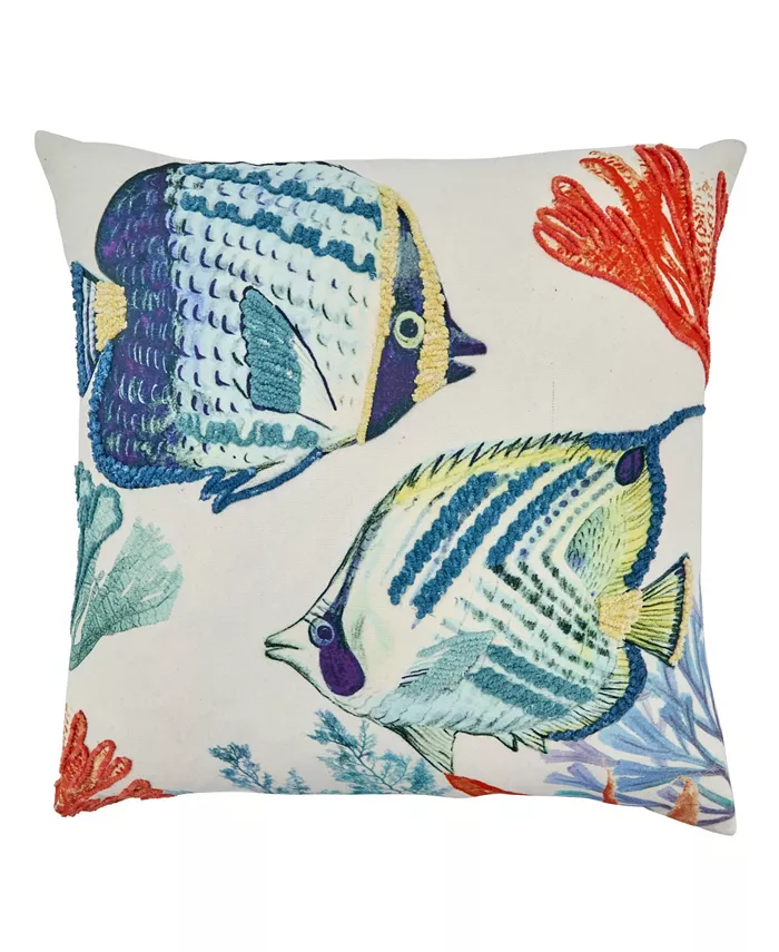 Saro Lifestyle Tropical Fish Decorative Pillow， 20