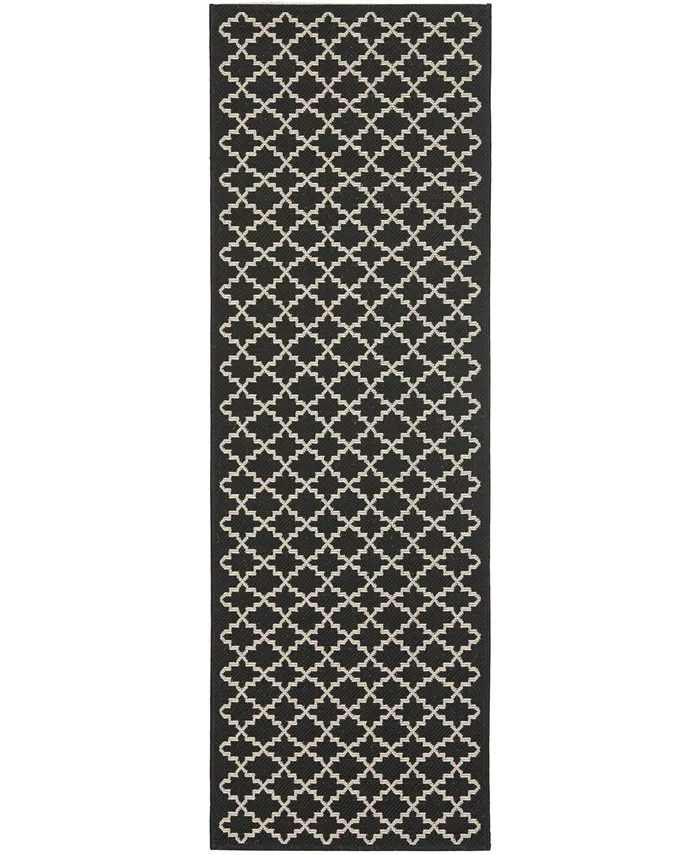 Safavieh Courtyard Black and Beige 2'3