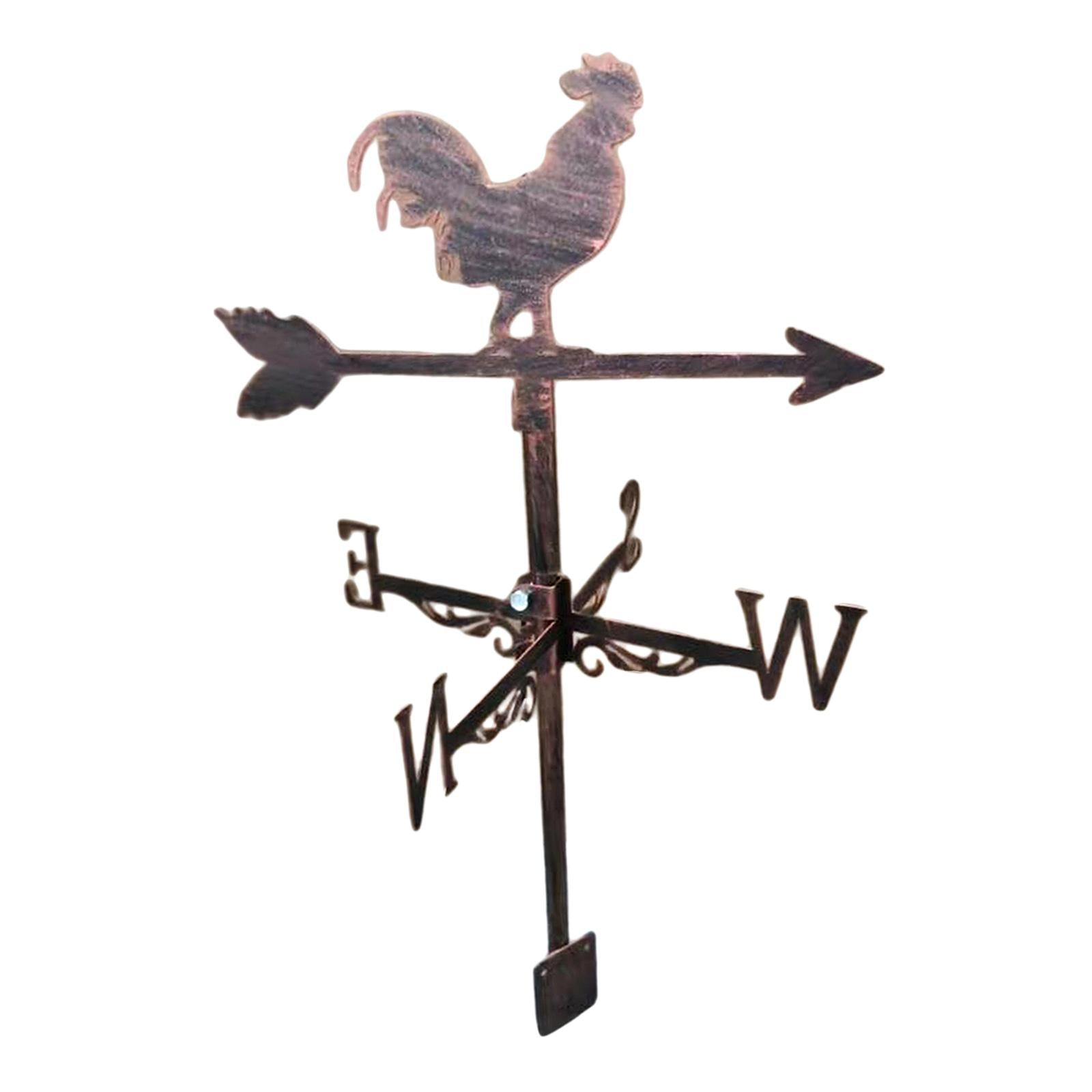 Retro Stainless Steel Weathervane Fence Mount Weather Vane Garden Stake