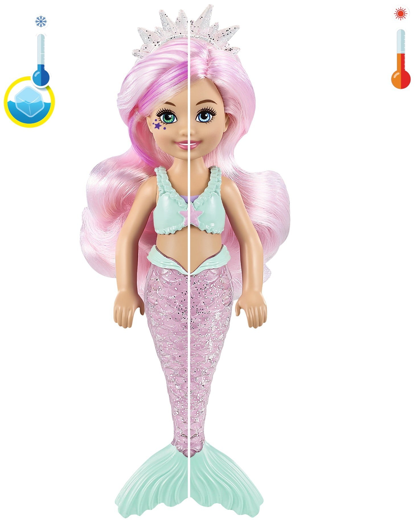 Barbie Color Reveal Chelsea Mermaid Doll With 6 Surprises (Styles May Vary)