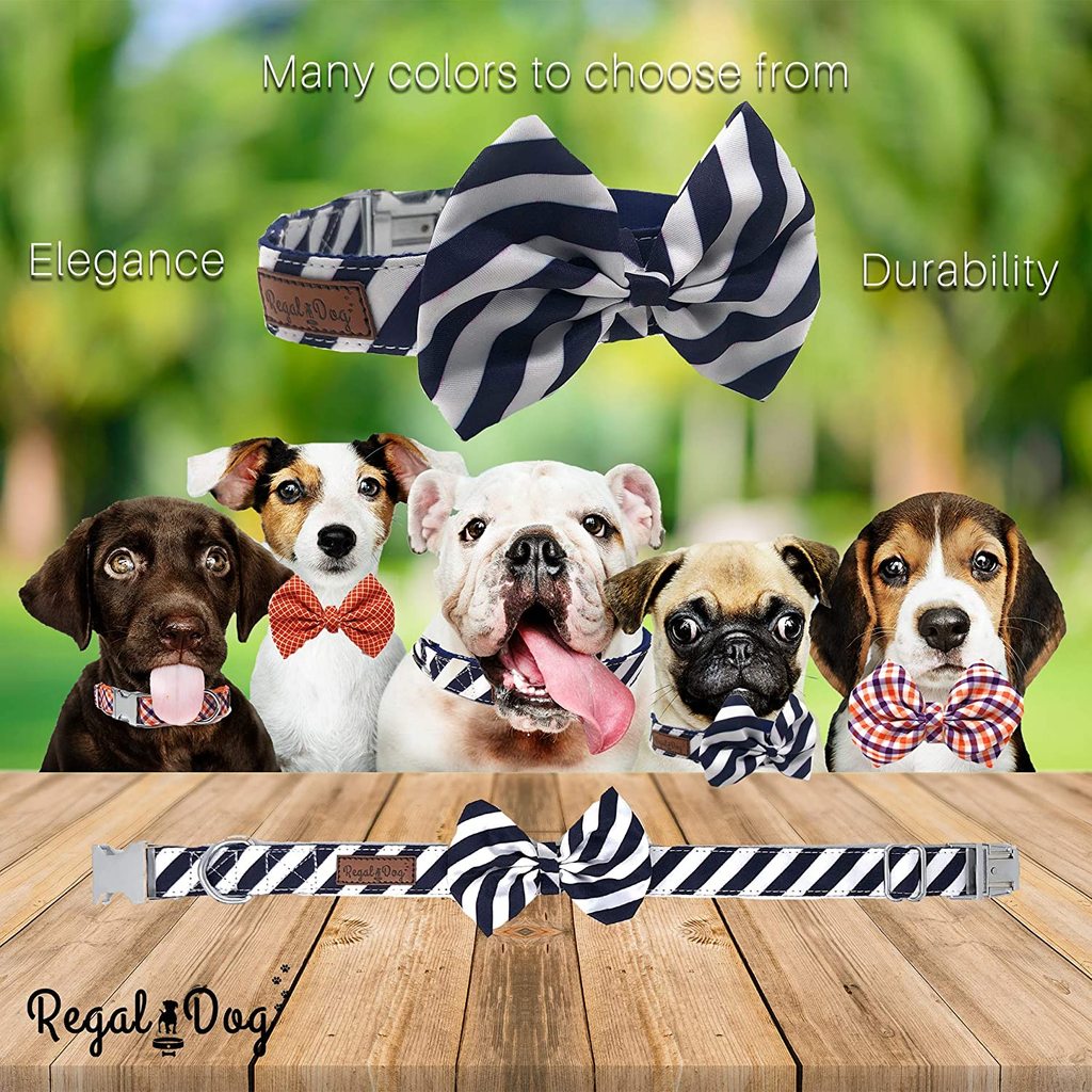 Regal Dog Products Cool Designer Bowtie Collars | Custom Fit Collar for Small， Medium and Large Dogs