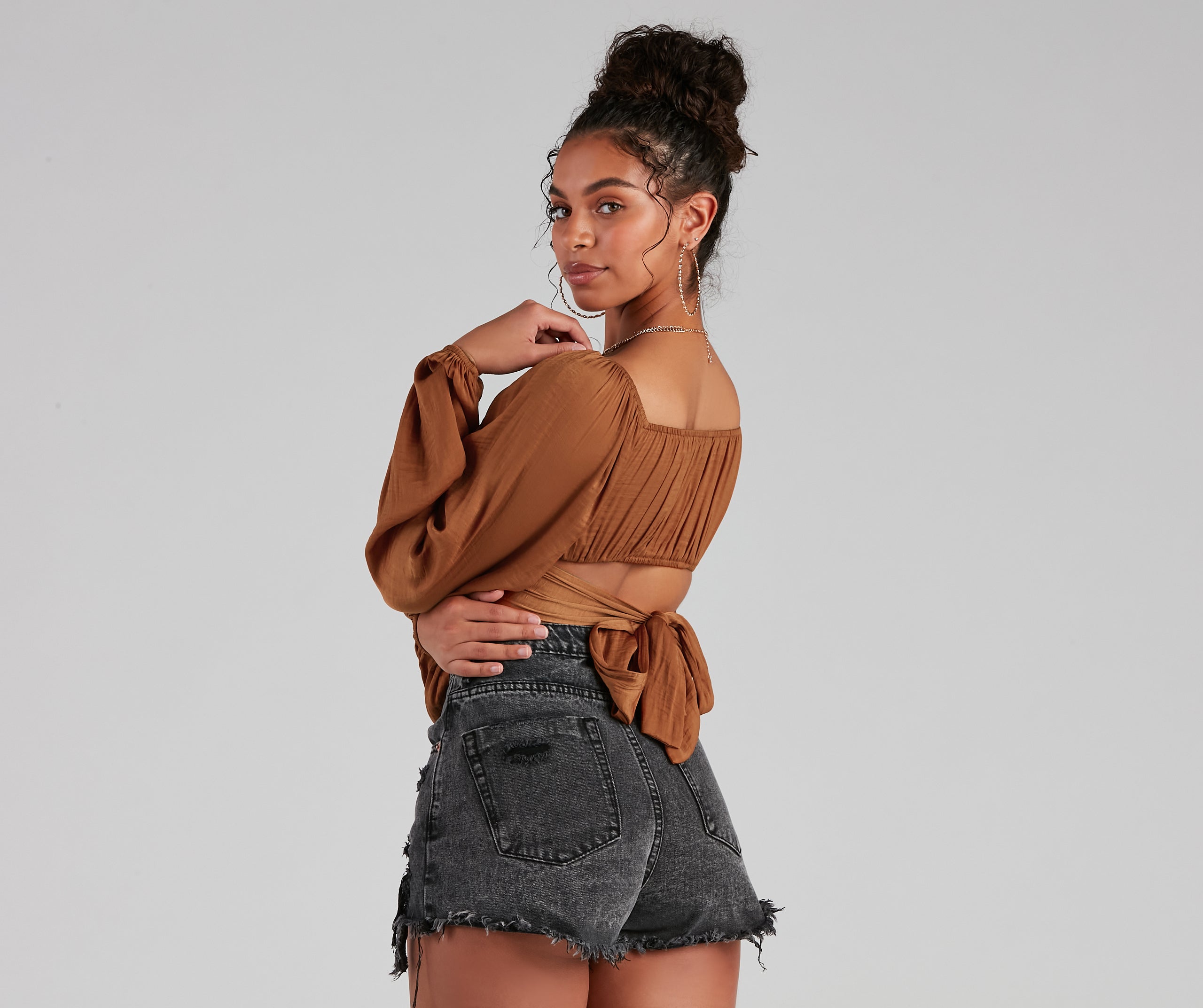 Sweet And Flirty Satin Crop Top