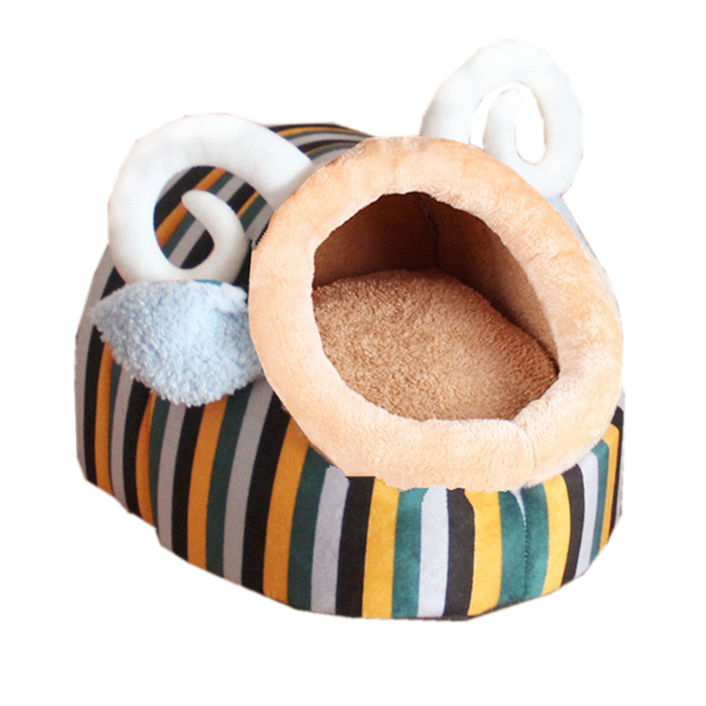 Soft pet kennel striped sheep warm small meter