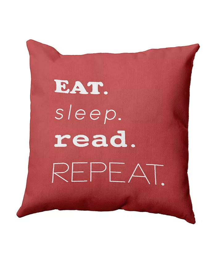 E by Design My Mantra 16 Inch Coral Decorative Word Print Throw Pillow