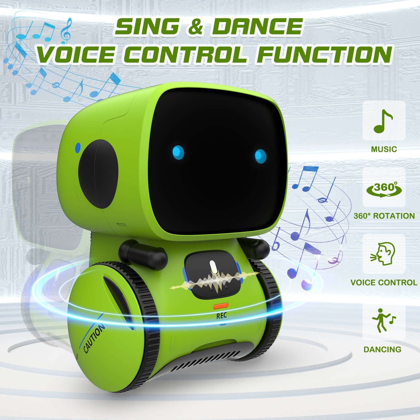 GILOBABY Interactive Smart Robot Toy for Kids， Voice Controlled - Green