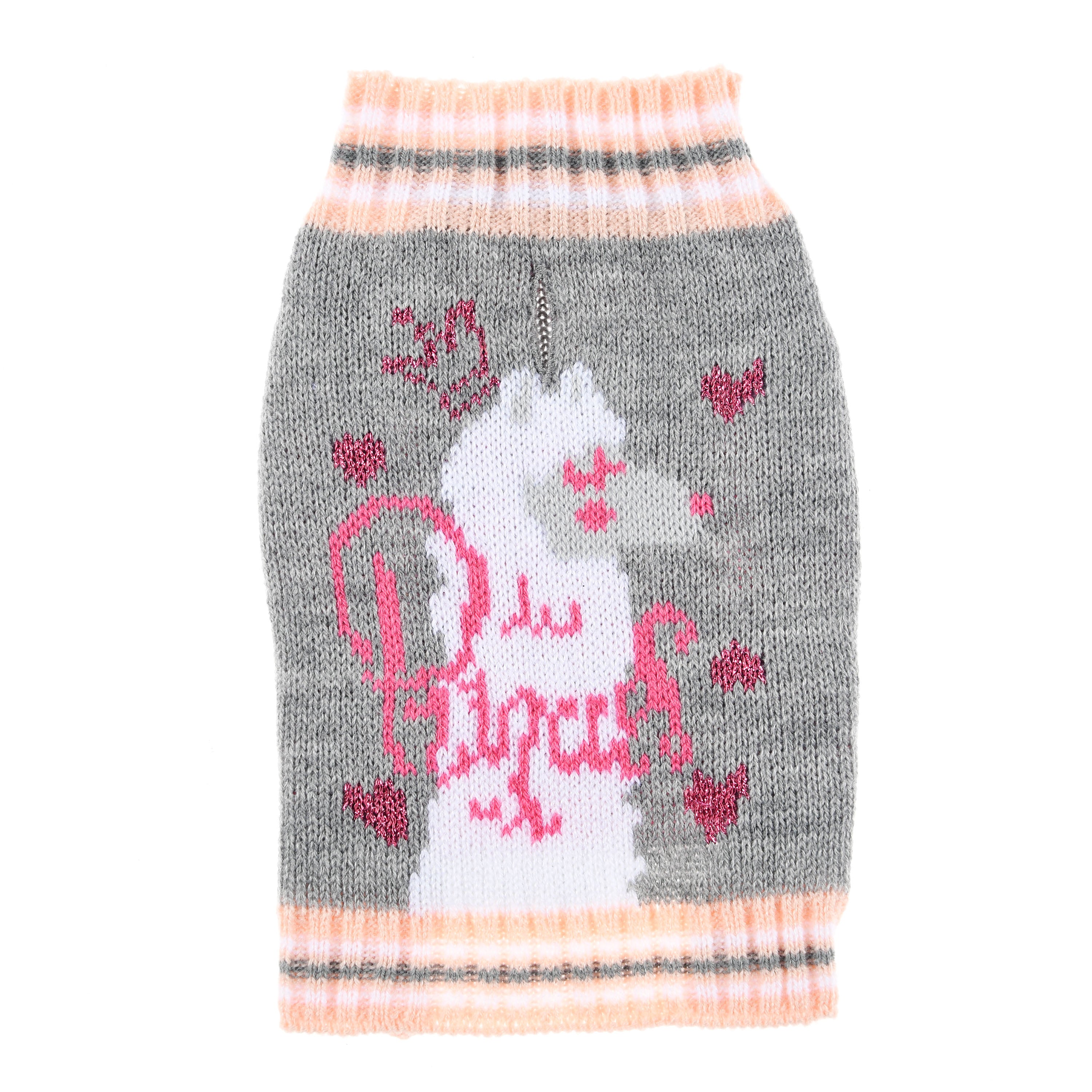 Vibrant Life Llama Princess Dog Sweater， XX-Small