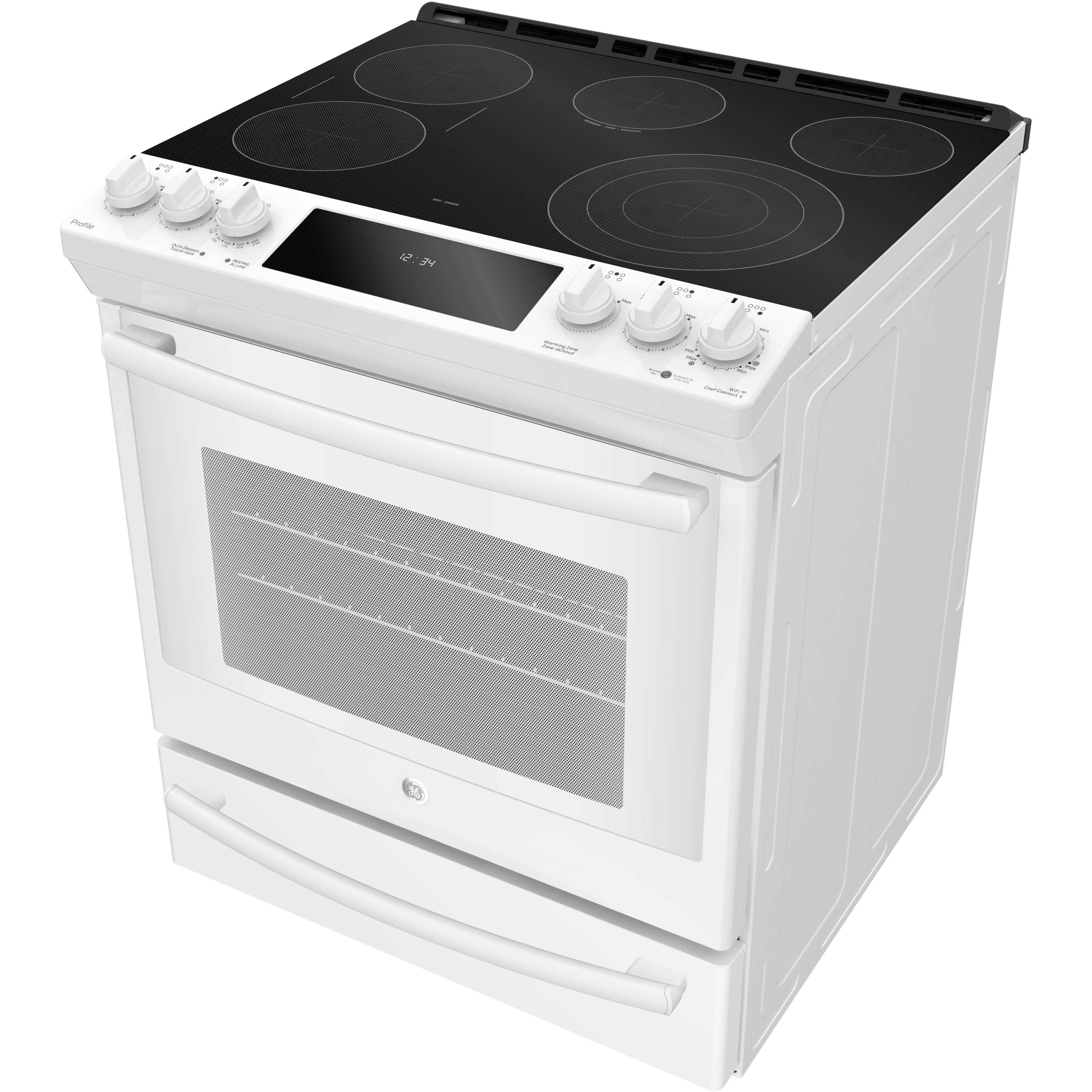 GE Profile 30-inch Slide-In Electric Range PCS940DMWW