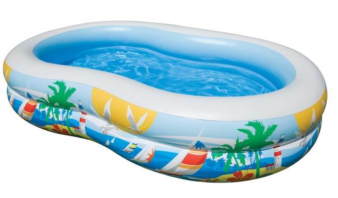 Intex 103in x 63in Swim Center Inflatable Paradise Seaside Kiddie Pool (3 Pack)