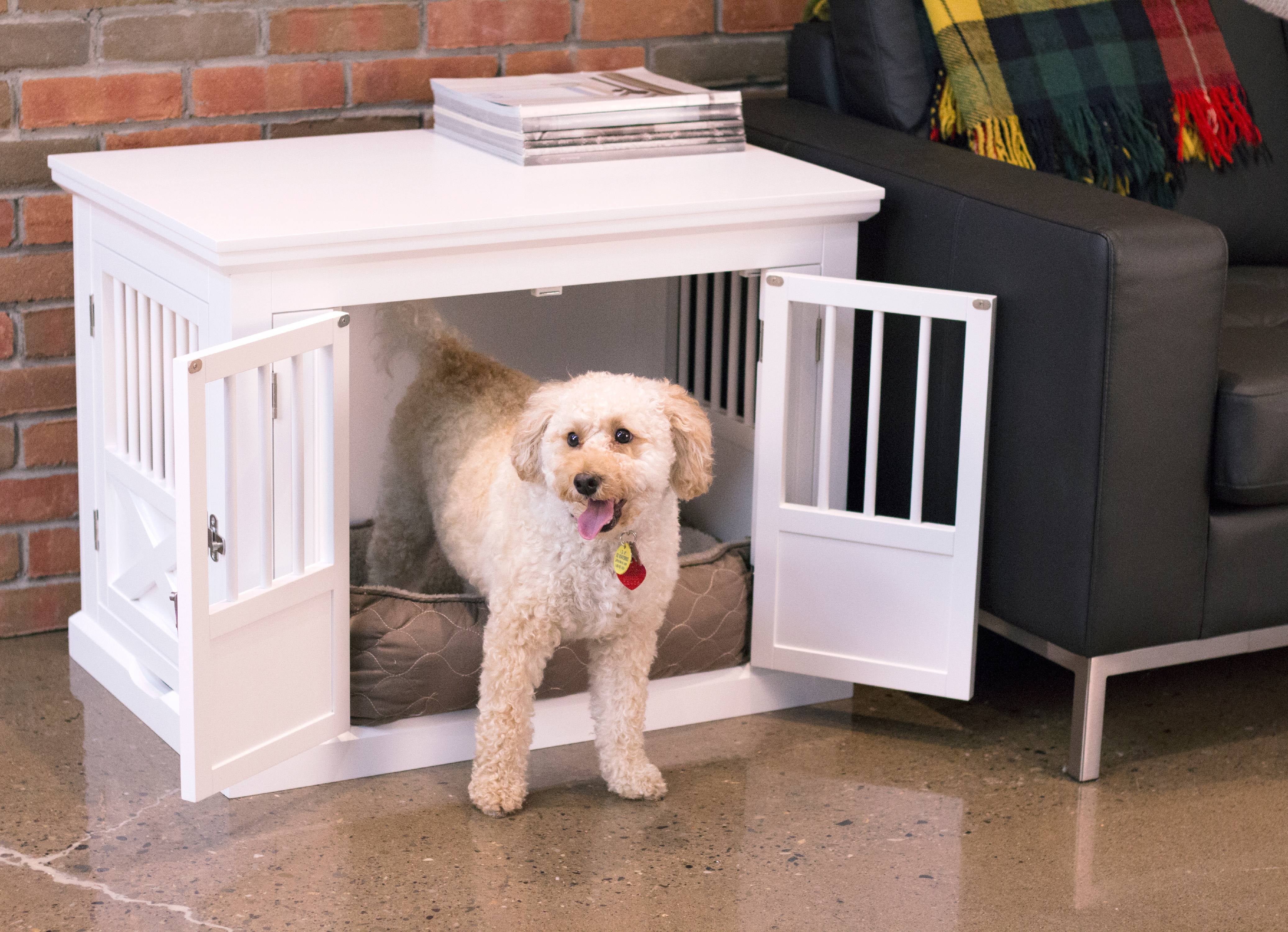Zoovilla Triple Door Dog Crate， White， Medium， 30.63