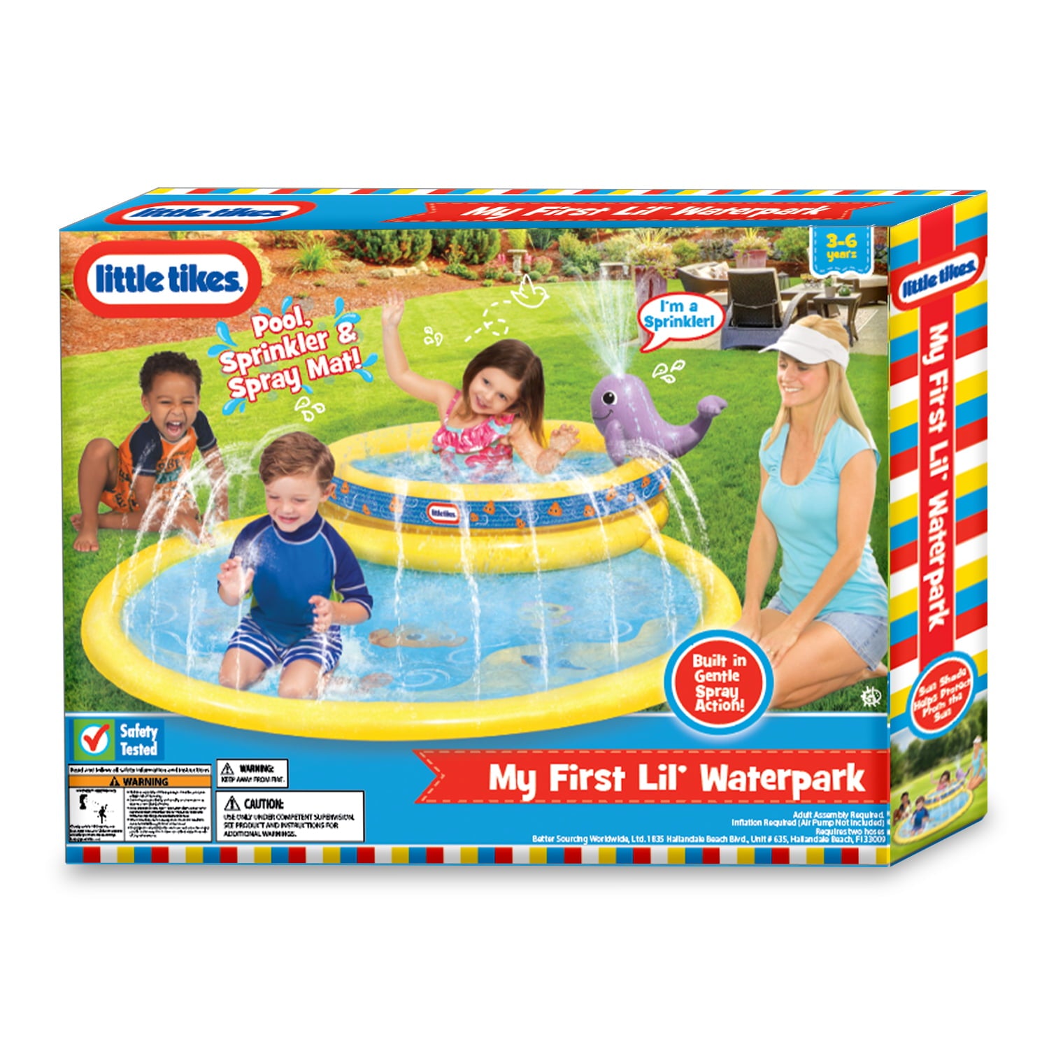 Little Tikes Lt My First Lil Water Park， Round Yellow Splash Pool， Kids Ages 3-6