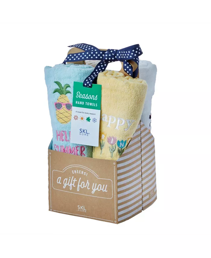SKL Home Seasonal Cotton Hand Towel 4 Piece Set， 25
