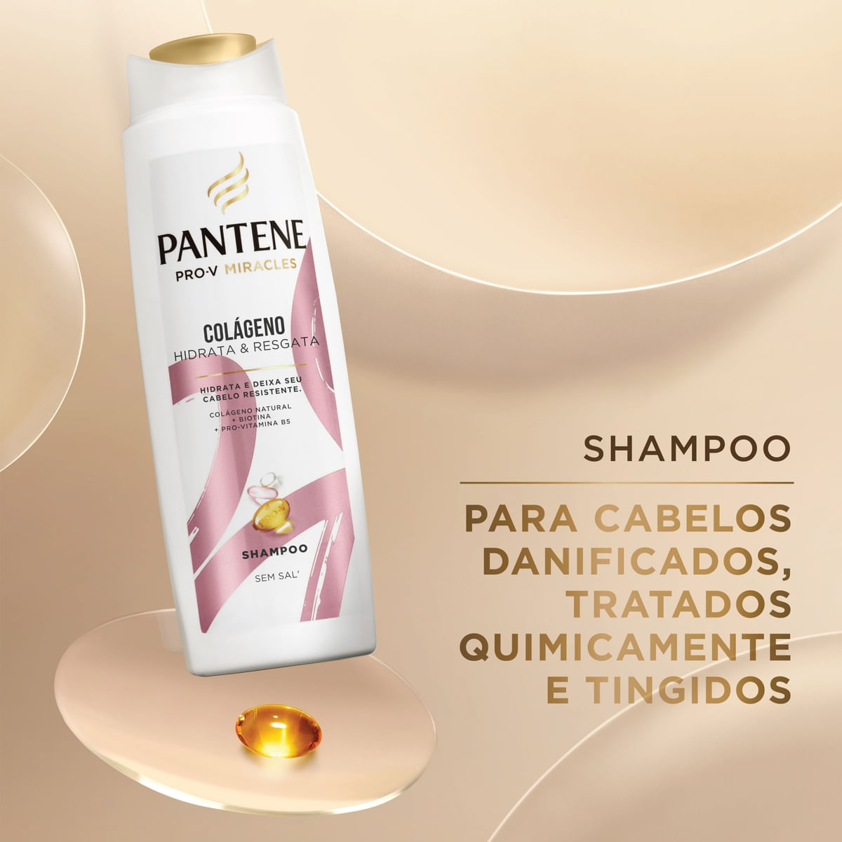 Kit Shampoo 300ml + Condicionador 150ml Pantene Pro-V Miracles Colageno Hidrata e Resgata