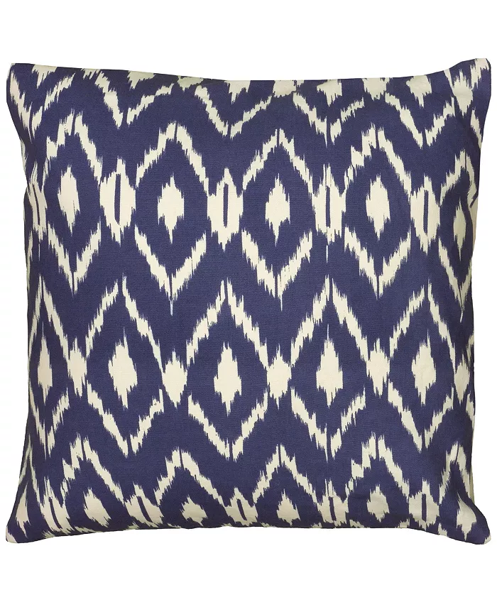Rizzy Home Ikat Polyester Filled Decorative Pillow， 18