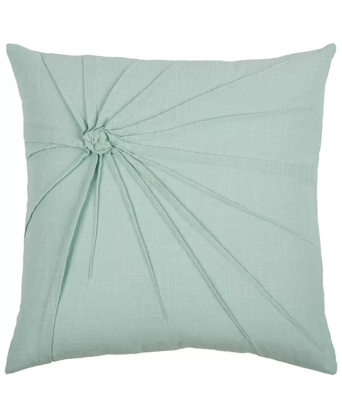 Rizzy Home Twisted Tacked Knot Polyester Filled Decorative Pillow， 18