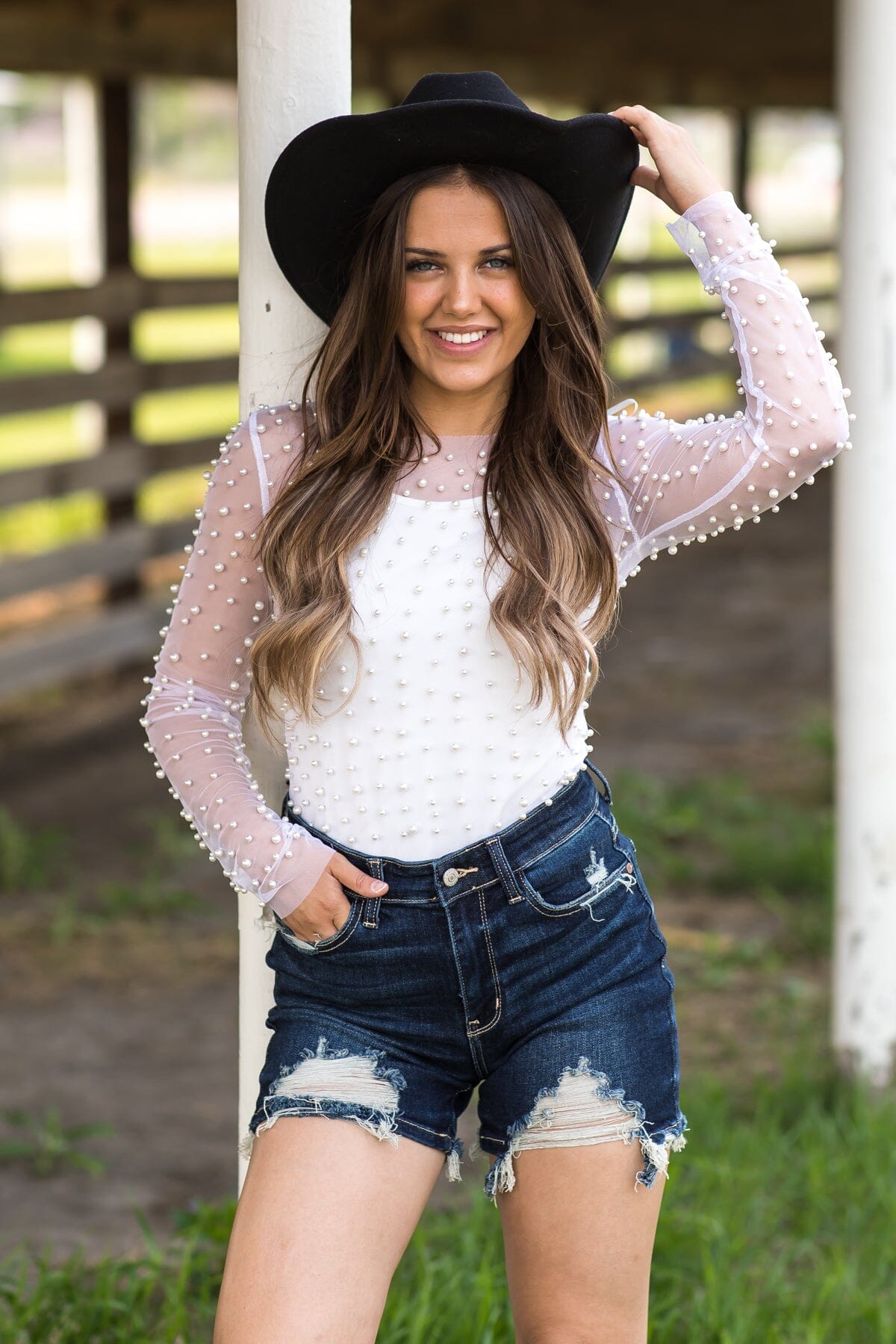 Judy Blue Dark Wash Distressed Shorts