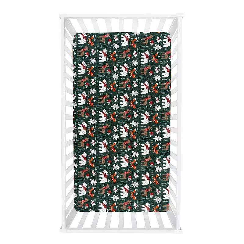 Trend Lab Festive Forest Flannel Fitted Crib Sheet