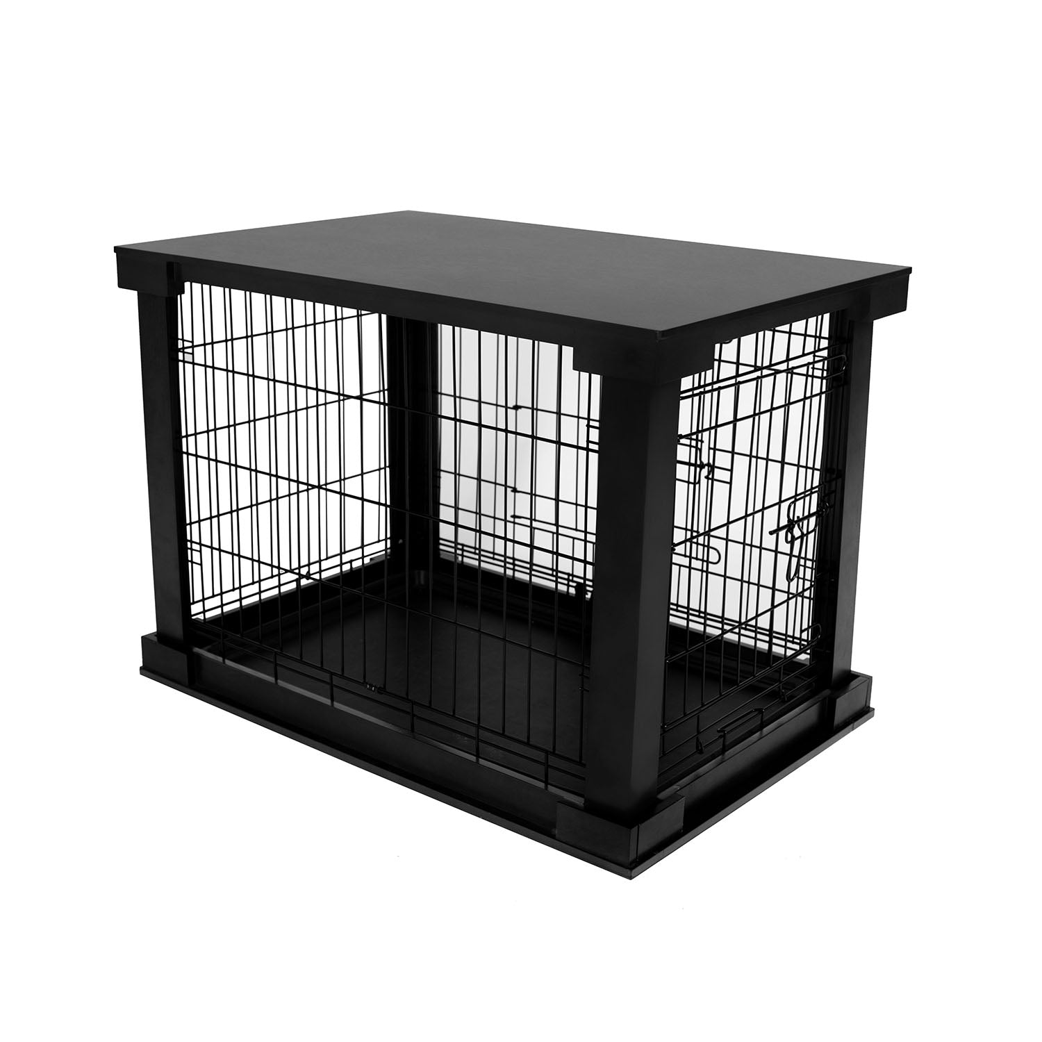Merry Products Decorative Pet Cage w/ Protection Box End Table， Black
