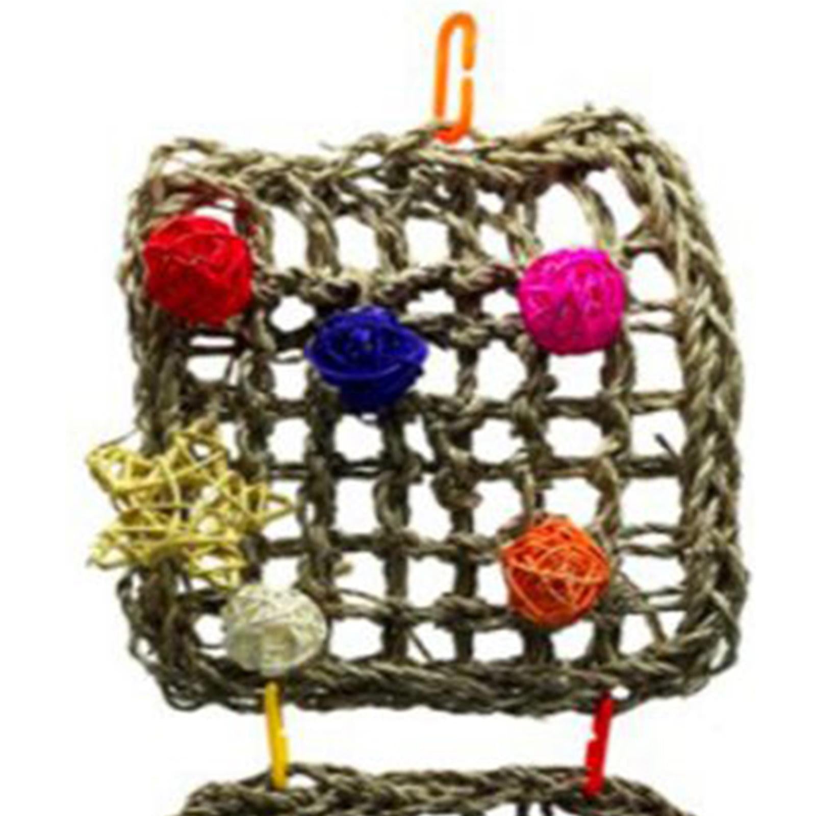 Large Medium Parrot Chewing Toys Cage Bite Rattan Swing for Bird Climbing Parrots Parakeet African Grey Macaws Parakeet