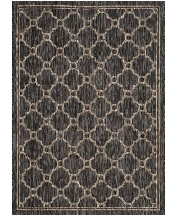 Safavieh Courtyard Natural and Black 4' x 5'7