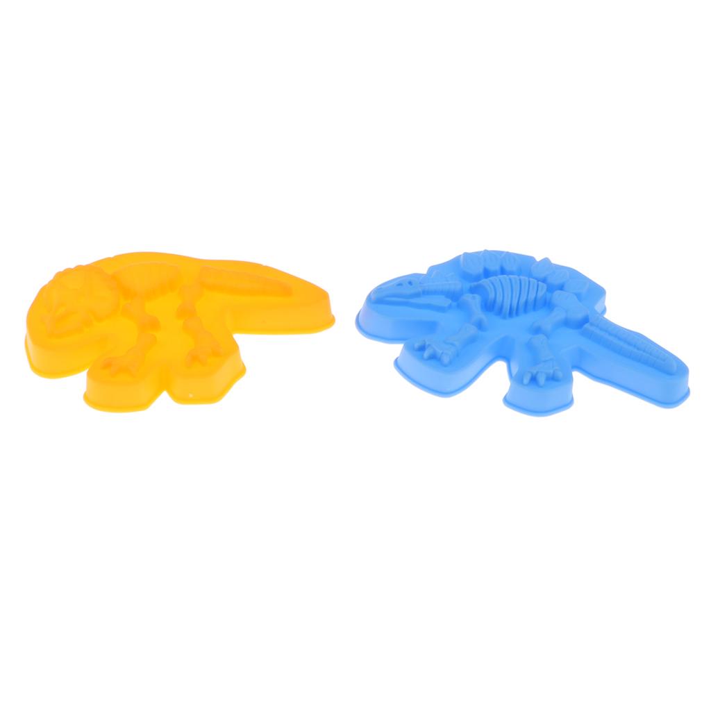 Pack of 4 Multi-colored Dinosaur Skeleton s Sand Beach Toy Set, , Triceratops, Stegosaurus and Diplodocus