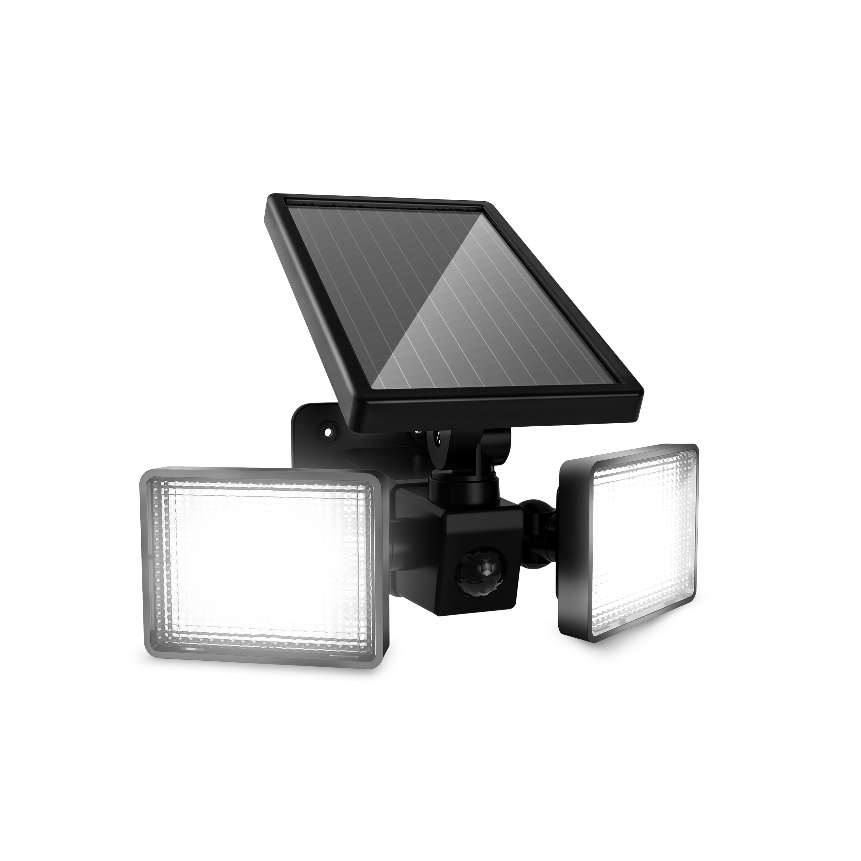 LED Solar Motion Sensor Light Outdoor， Solar Flood Lights with 2 Adjustable Light Panels， IP65 Waterproof Security Light