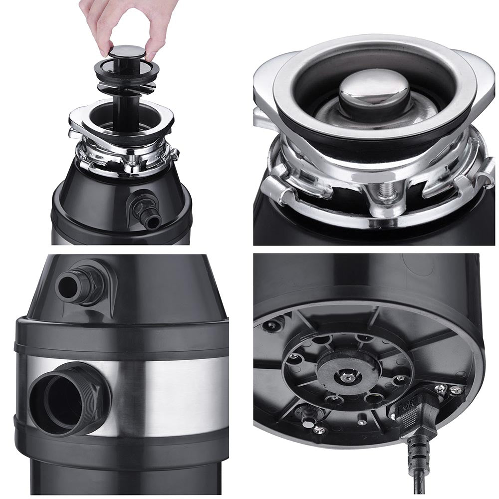 Yescom 1/2 HP Garbage Disposal 1L Compact Food Waste Disposer