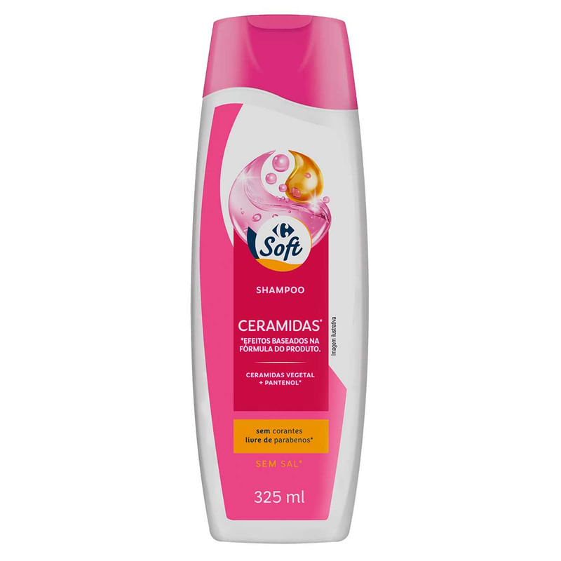Shampoo Carrefour Soft Ceramidas Brilho Poder 325ml