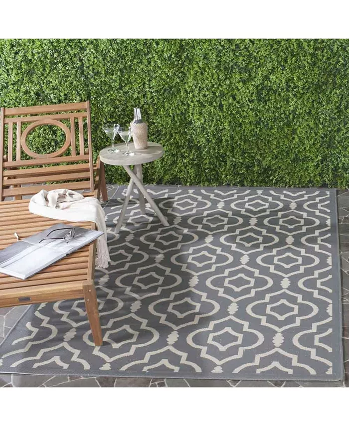 Safavieh Courtyard Anthracite and Beige 4' x 5'7