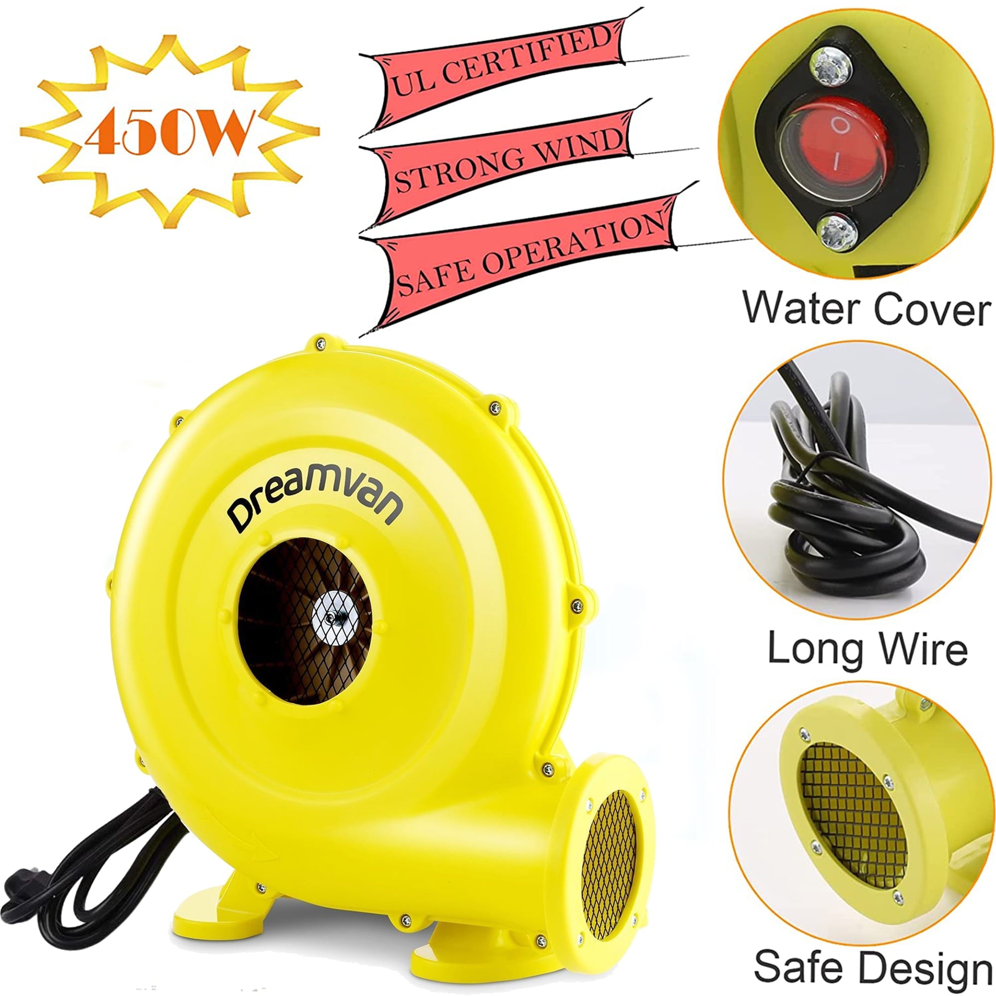 116''x 117'' Toddler Inflatable Bounce House Kids Jumping Bouncer Slide Large Jump Play Area with Blower