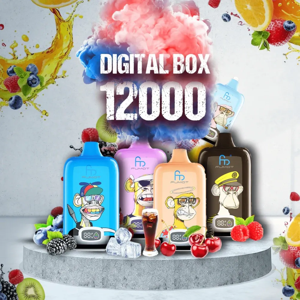 ⭐Fumot Tornado Digital Box 12000 Puffs -50+ Flavour Choices 🍇🍉🍋