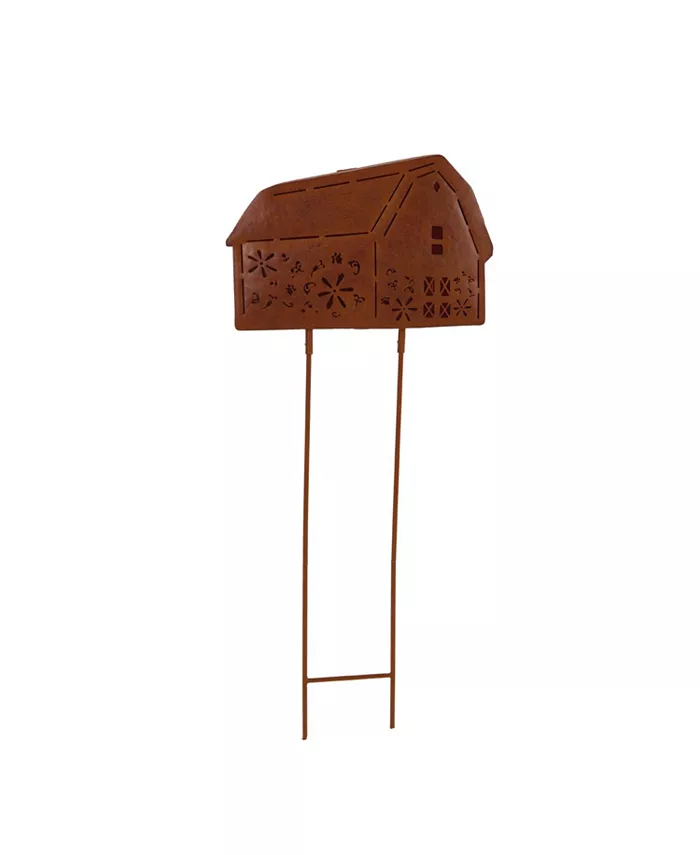 Evergreen Solar Lighted Laser Cut Garden Stakes， Farmhouse