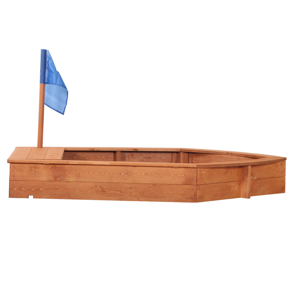 OWSOO Wooden Sandboat Backyard Sandboxes