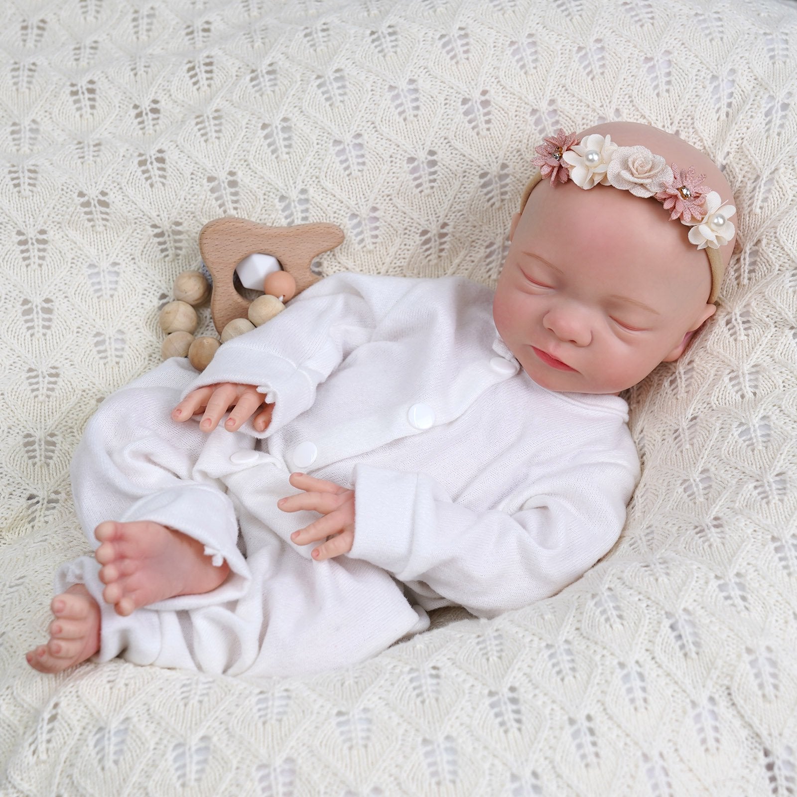 BABESIDE 17 inch Reborn Baby Dolls Full Body Silicone Realistic Newborn Baby Dolls with Clothes Christmas Gift for Kids Age 3+