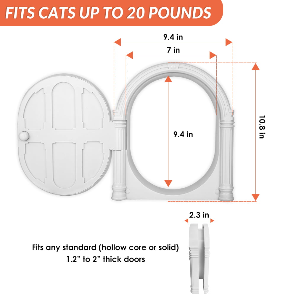 AUTOWT Interior Cat Door - No Noise Lockable Indoor Cat Door for Small Cats Kitties Kittens Puppy- Privacy No Flap Pet Door Blocking Dog and Cat Litter Odors - Easy DIY Setup Suitable for Wooden
