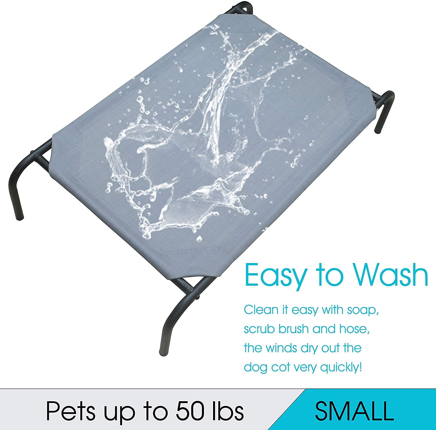 PHYEX Elevated Dog Bed， Raised Cooling Pet Cat Bed， 33