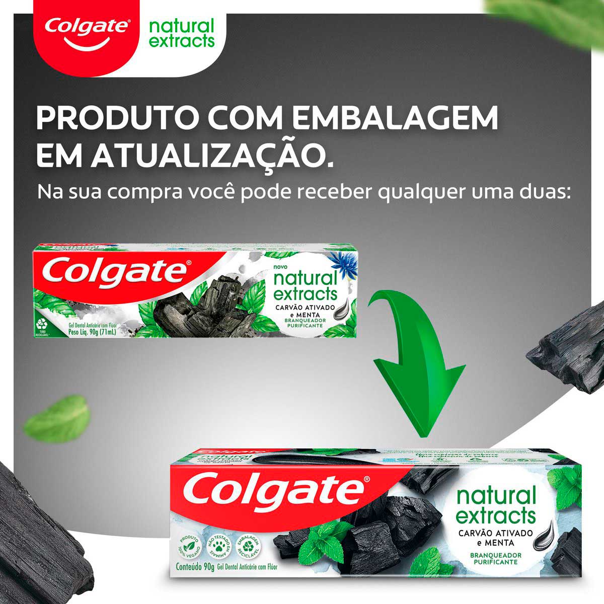 Creme Dental Colgate Natural Extracts Carvao Ativado e Menta 90g