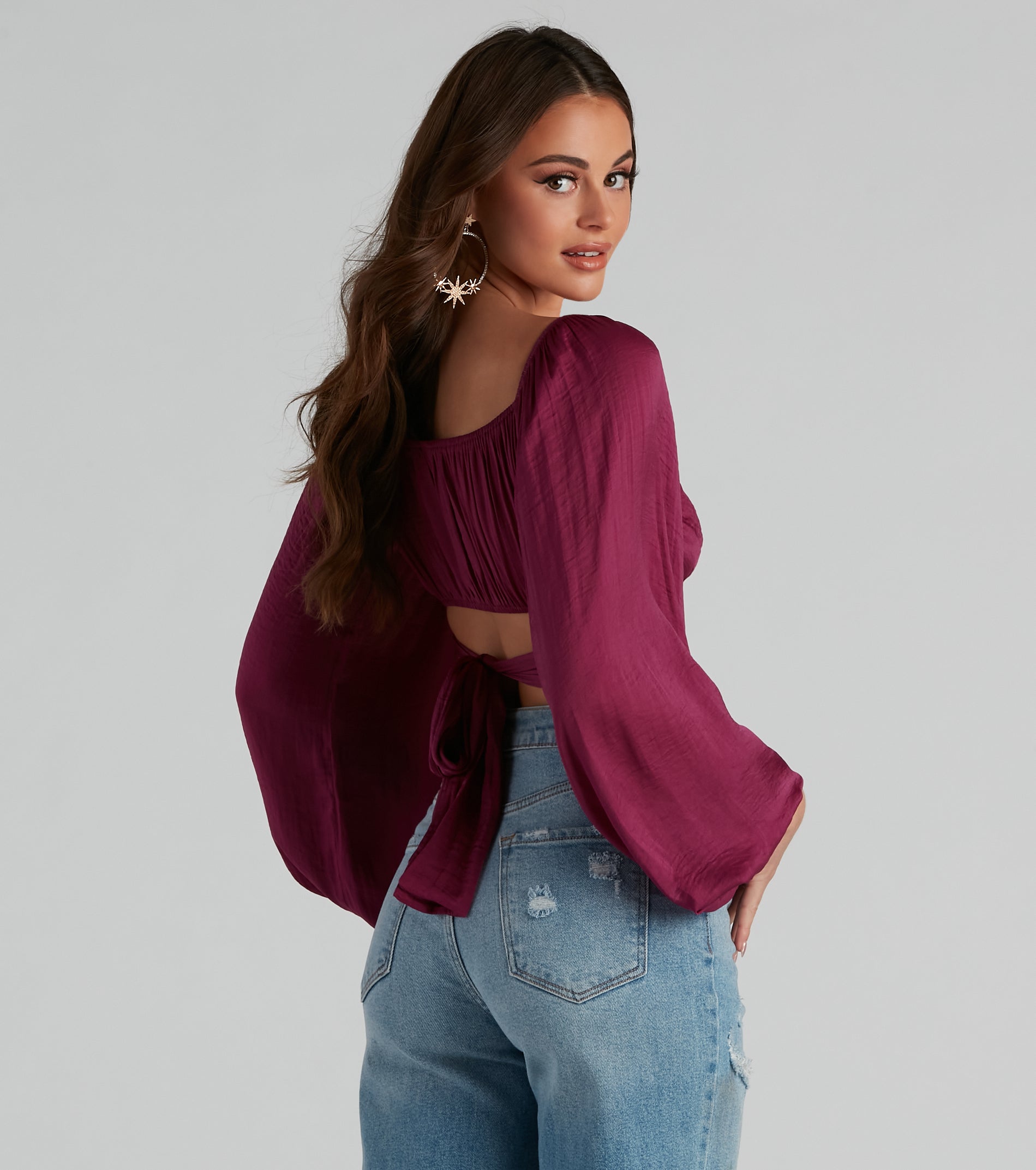 Sweet And Flirty Satin Crop Top