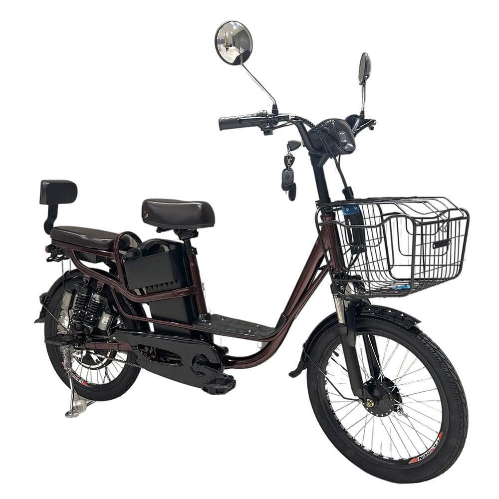 Bicicleta Elétrica Street 350w Sem Cnh Moto Scooter - Cor: Vermelho-Vinho